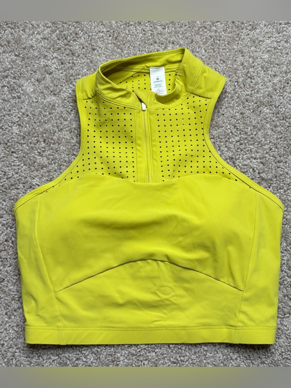lululemon athletica Yellow High-Neck Zip Sports Bra